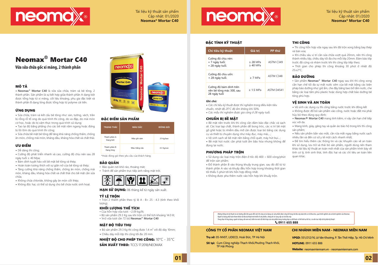 TDS Neomax Mortar C40