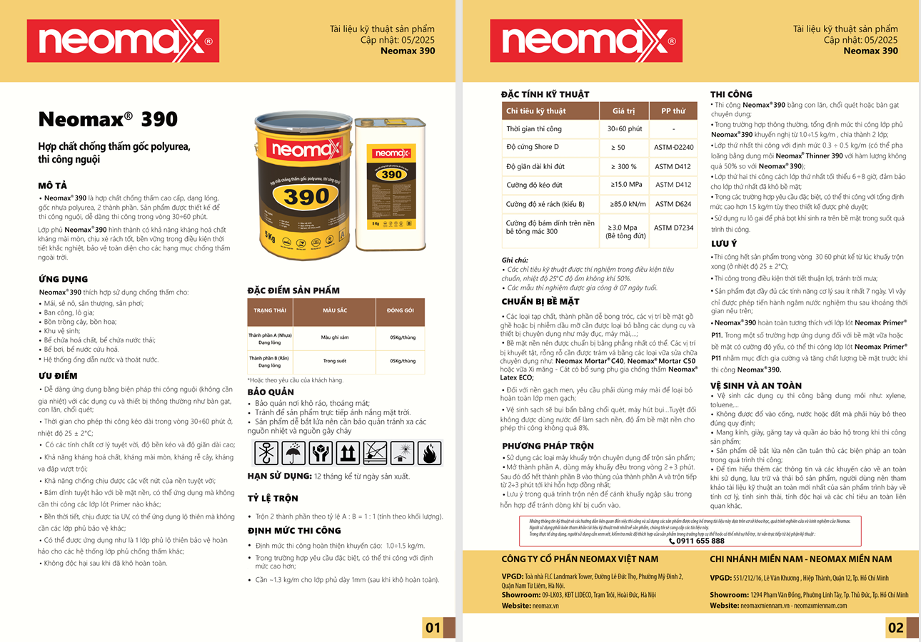 Tài liệu kỹ thuật Neomax 390